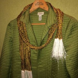 Green quilted lightweight jacket